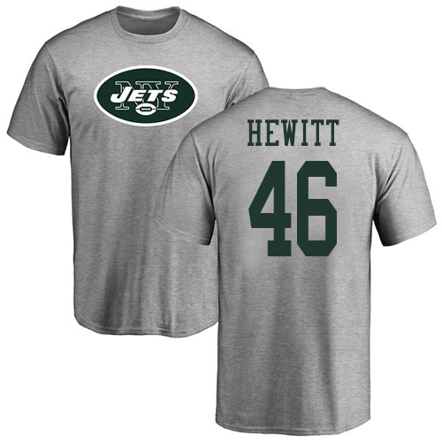 New York Jets Men Ash Neville Hewitt Name and Number Logo NFL Football #46 T Shirt->nfl t-shirts->Sports Accessory